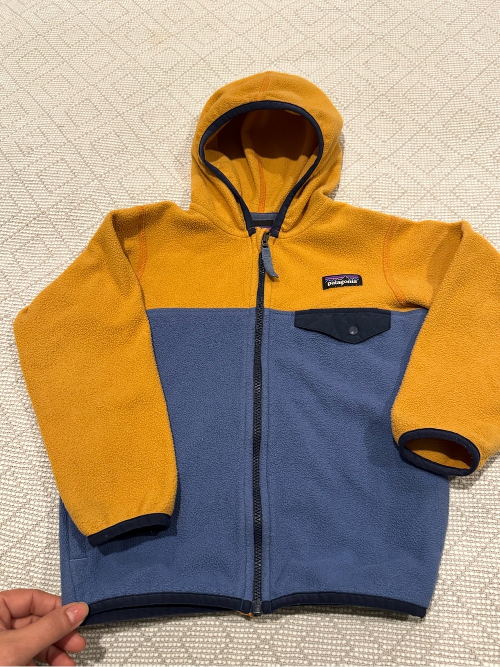 Patagonia color block fleece Hooded Fleece Jacket